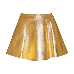 Loveshackfancy Dornie Metallic leather skirt - 2